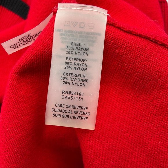 Calvin Klein Women's Bell Sleeve Long Sleeve Sweater Small Petite Red/Bl… - Picture 4 of 6